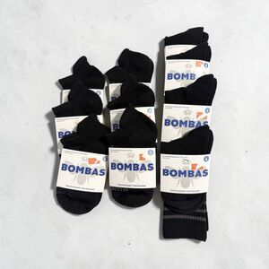 Lot of 10 Bombas Unisex All-Purpose Black Socks - Size Small (Womens 4-7)